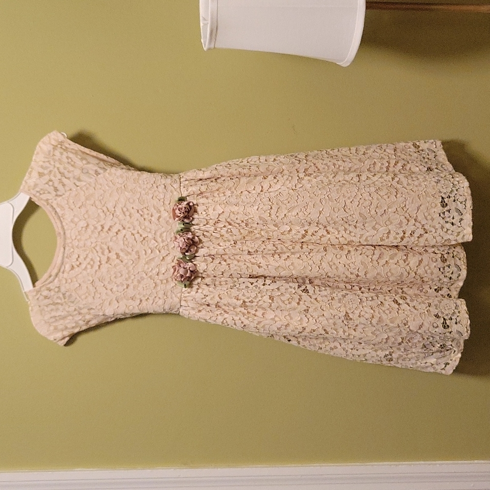 Laura Ashley girls dress, Ecru Lace, Size 6x